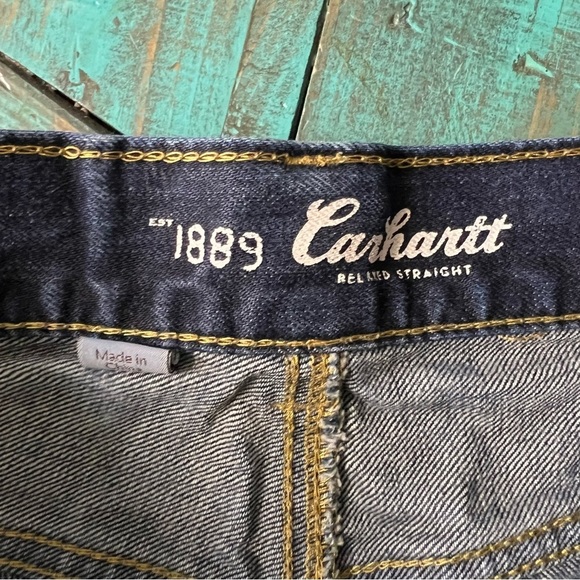 Carhartt Relaxed Straight Jeans Dark Wash Size 38/32 - Picture 13 of 14